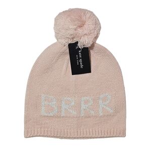 Kate Spade Hat Beanie BRRR English Rose Winter Outdoor Balletcore Sparkle Gifts